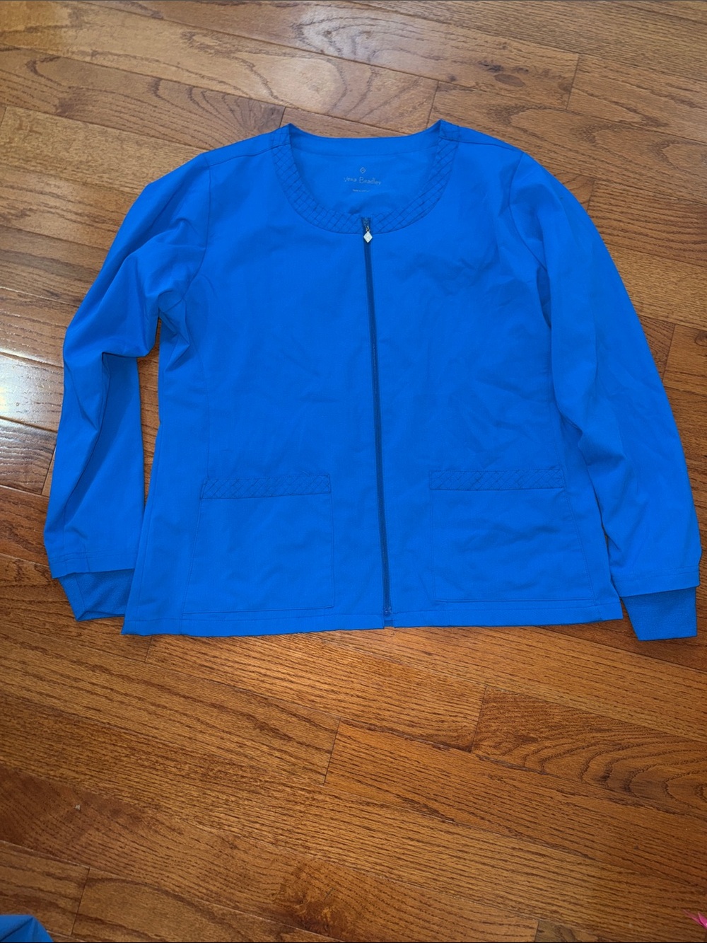 Vera Bradley Royal Blue Zip-Front Scrub Jacket